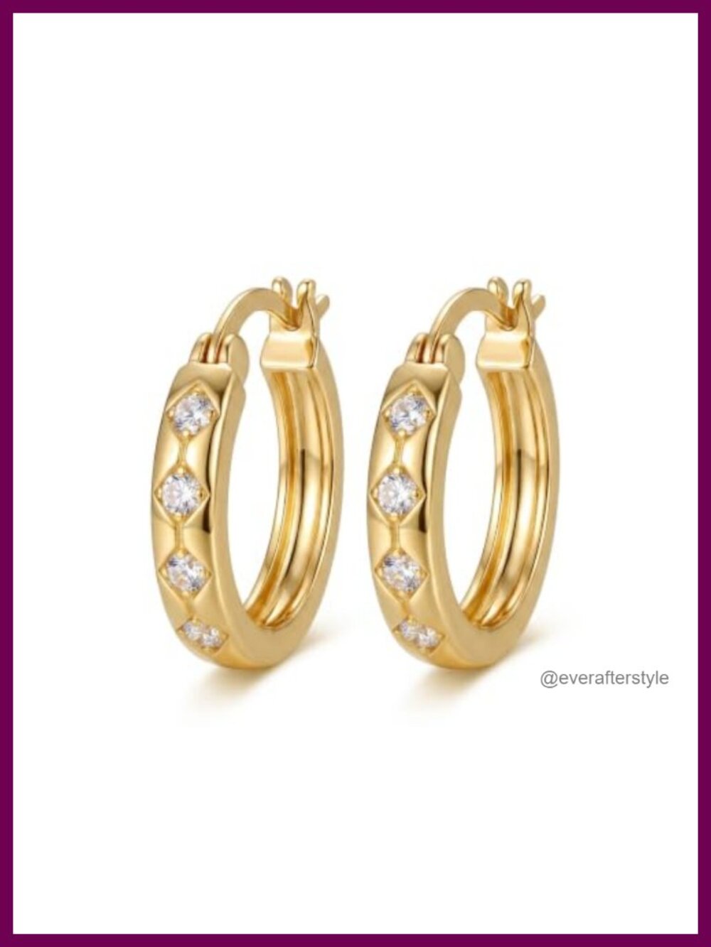 14K Gold Plated Hoop Earrings for Women 20mm Twisted Beaded Pattern Trendy